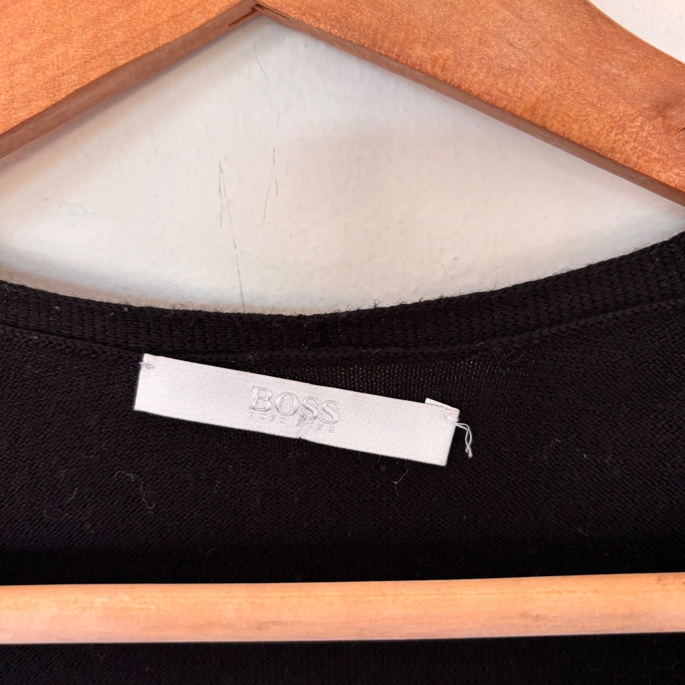 Boss Hugo Boss Black Peplum Cropped Cardigan Size XS Luxury - Picture 4 of 5